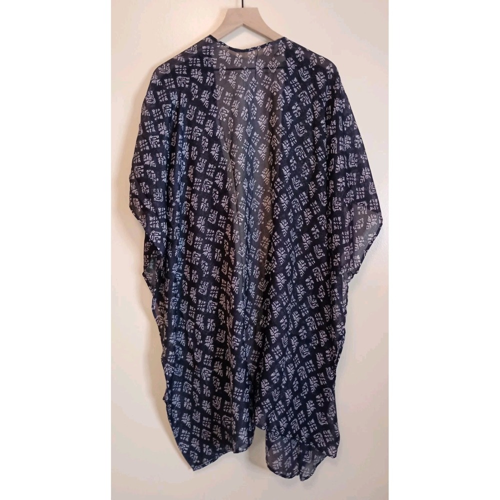 NWT Raj Navy Boho Kimono Open Front Lightweight Layer One Size - Picture 5 of 7